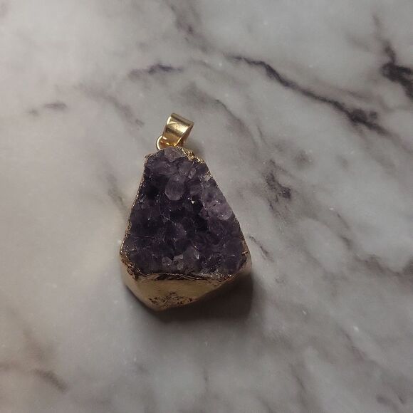 1pc Natural Irregular Amethyst Rock Pendant Healing Crystal Gemstone - Picture 10 of 11